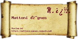Mattoni Ágnes névjegykártya